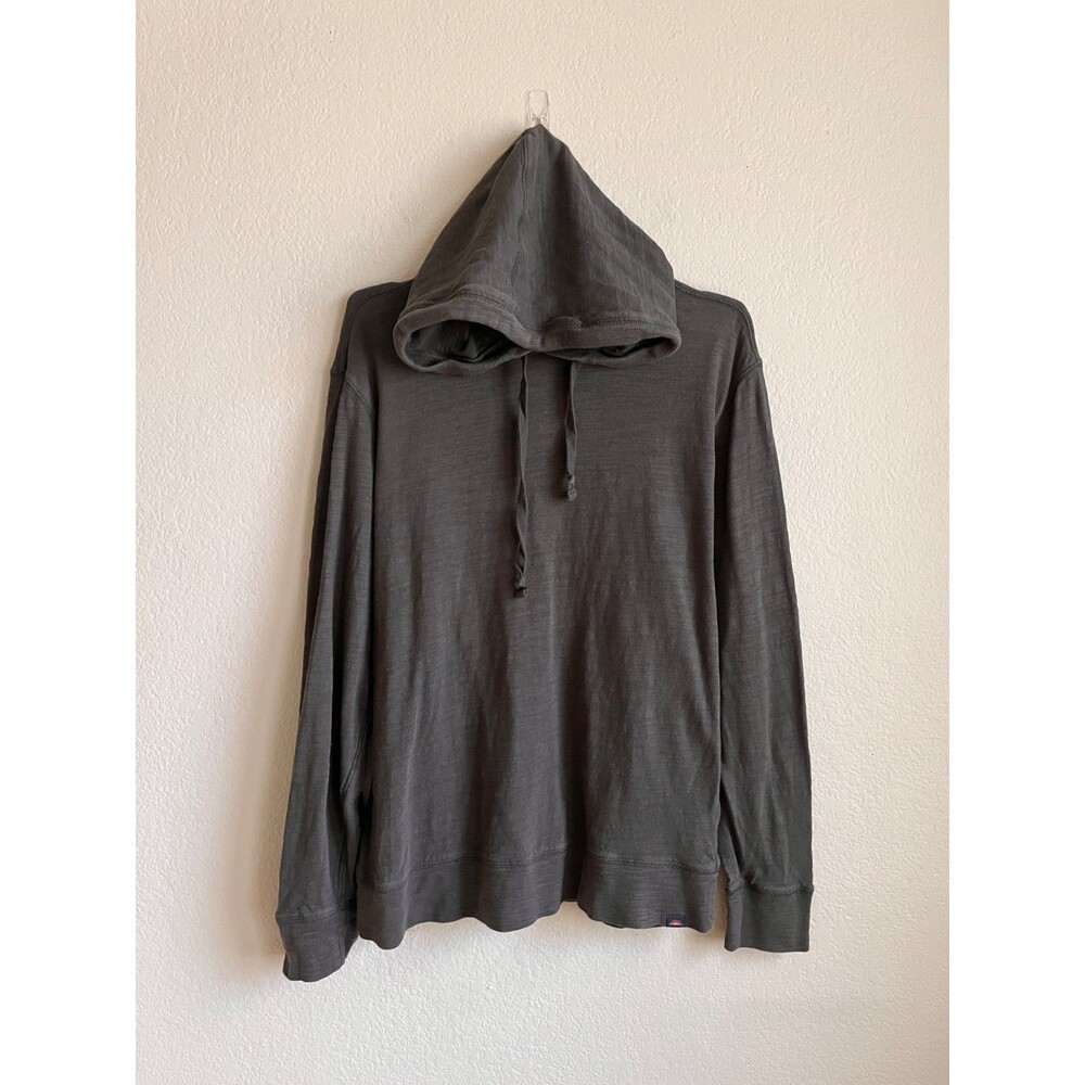 Faherty Men's Sunwashed Slub Hoodie in Graphite Size LARGE